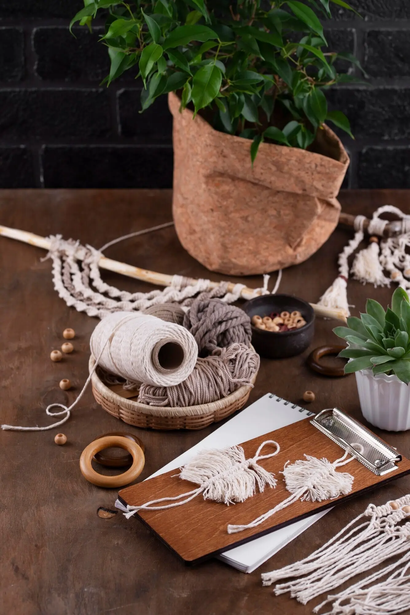 Boho-Makramee-Auswahl im Innenbereich