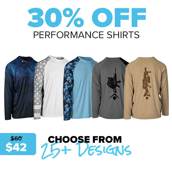 30% OFF PERFORMANCE SHIRTS