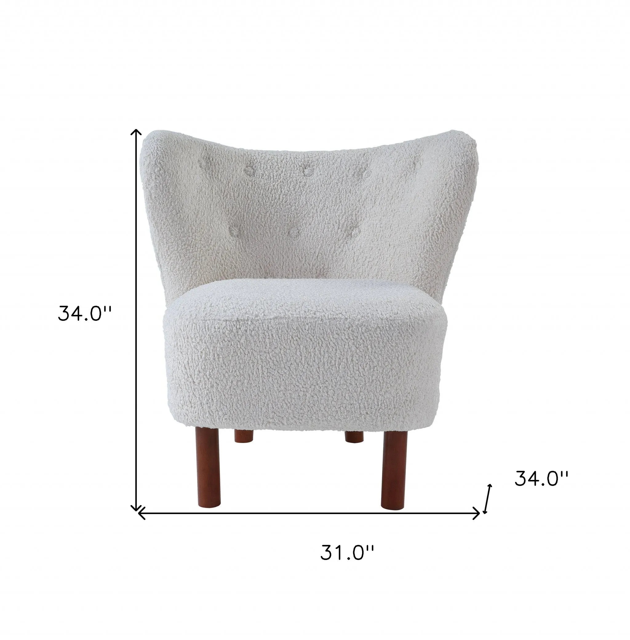 31 White Sherpa And Brown Polka Dots Wingback Chair