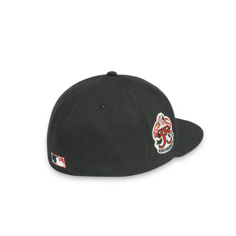 [70693418] Los Angeles Angels 35 Anniversary Black 59FIFTY Men's Fitted Hat