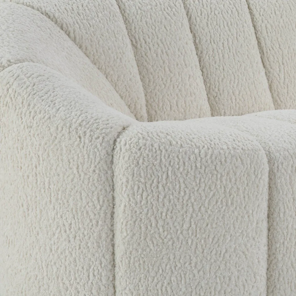 84 White Sherpa And Black Sofa