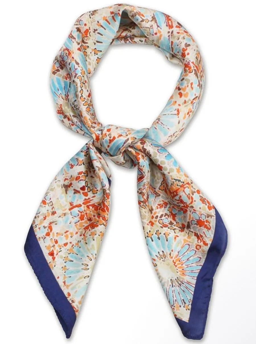 Abstract Flower Silk Scarf