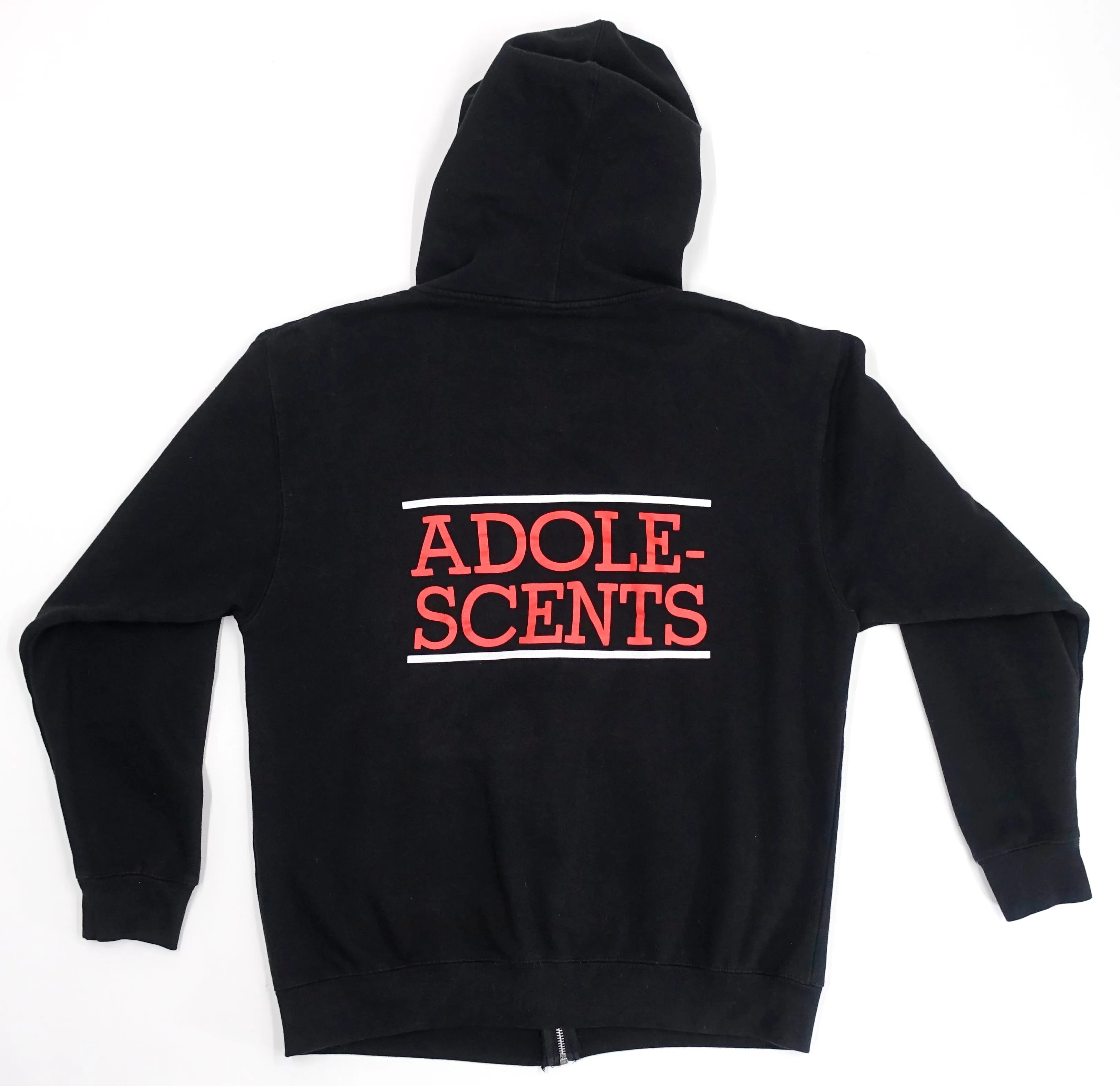 Adolescents - Bars Logo Tour Zip Up Hooded Sweat Shirt Size Large