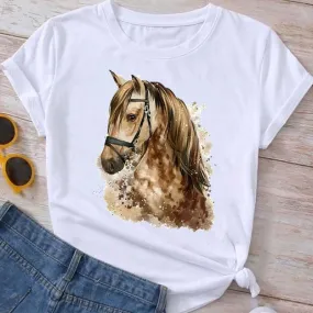 Adorable Water Color Horse T-shirts