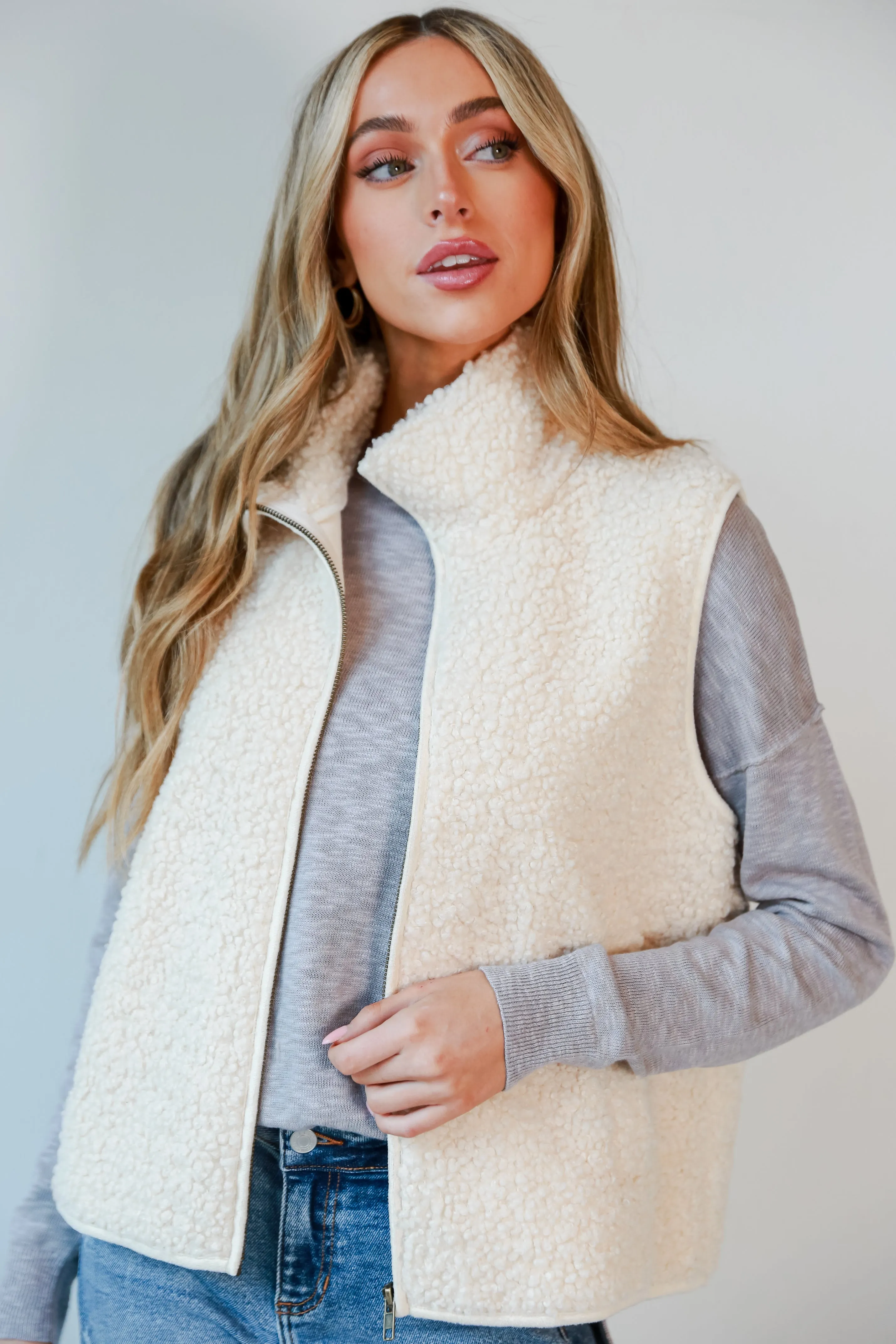 Amazing Comfort Ivory Sherpa Vest