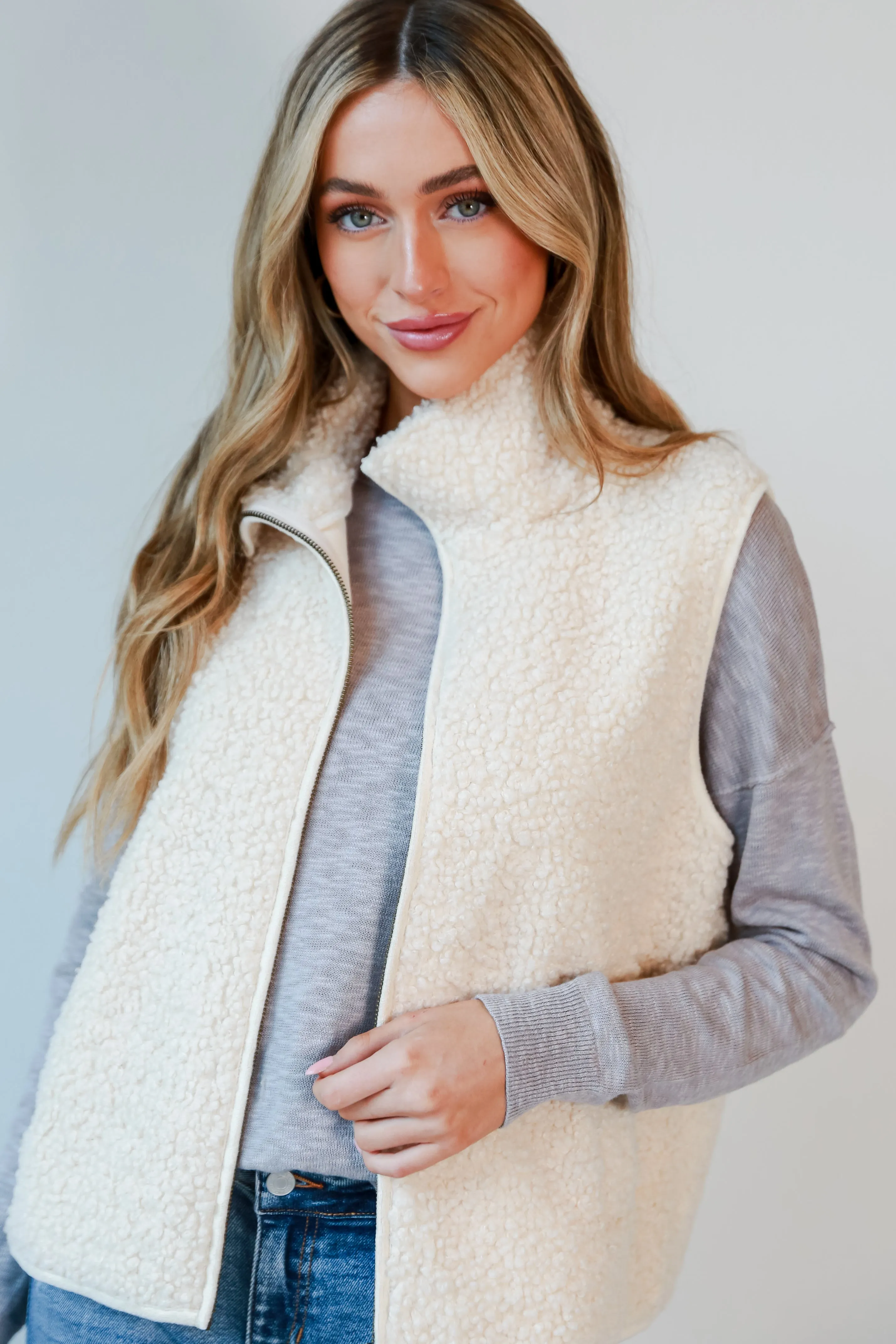 Amazing Comfort Ivory Sherpa Vest