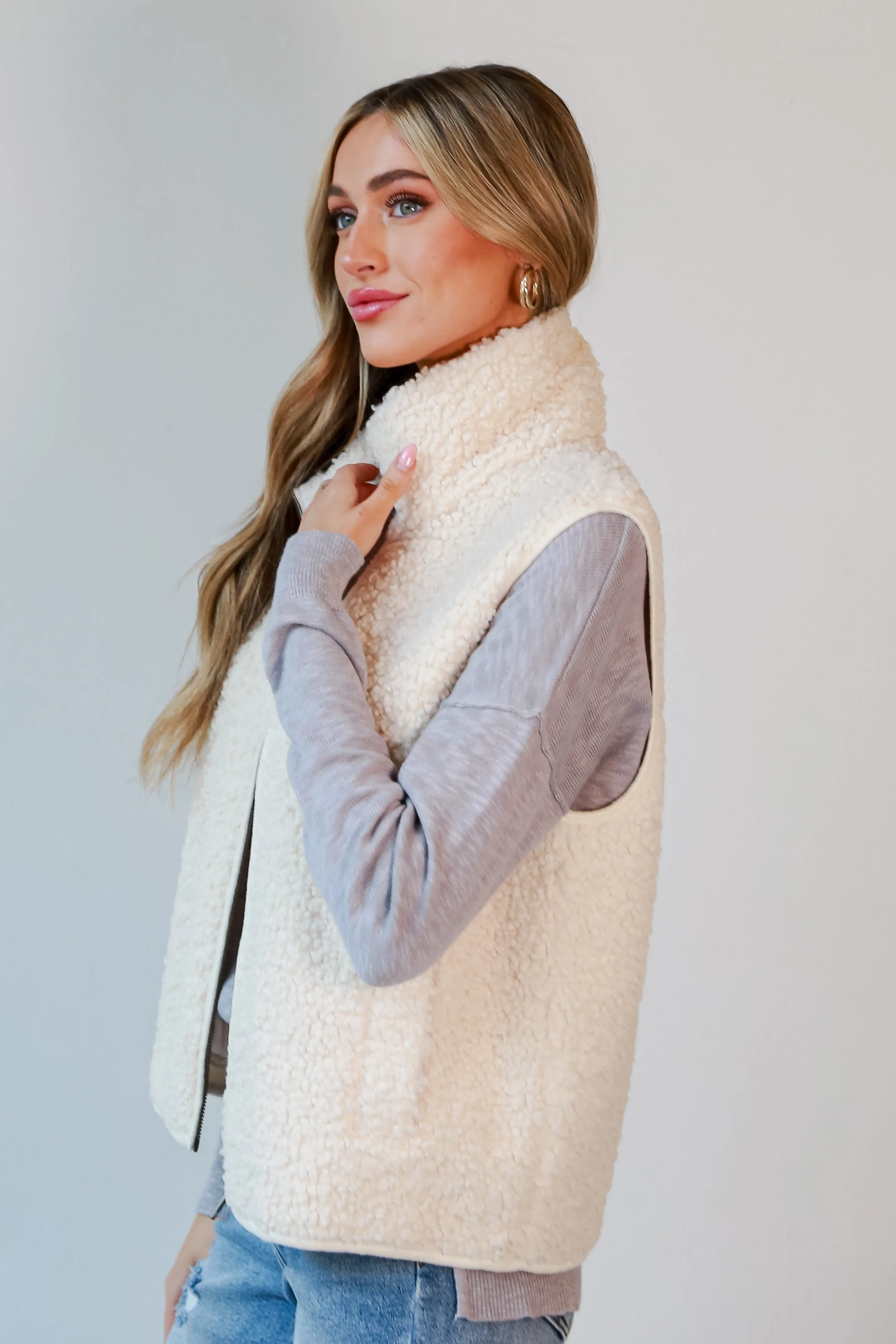 Amazing Comfort Ivory Sherpa Vest