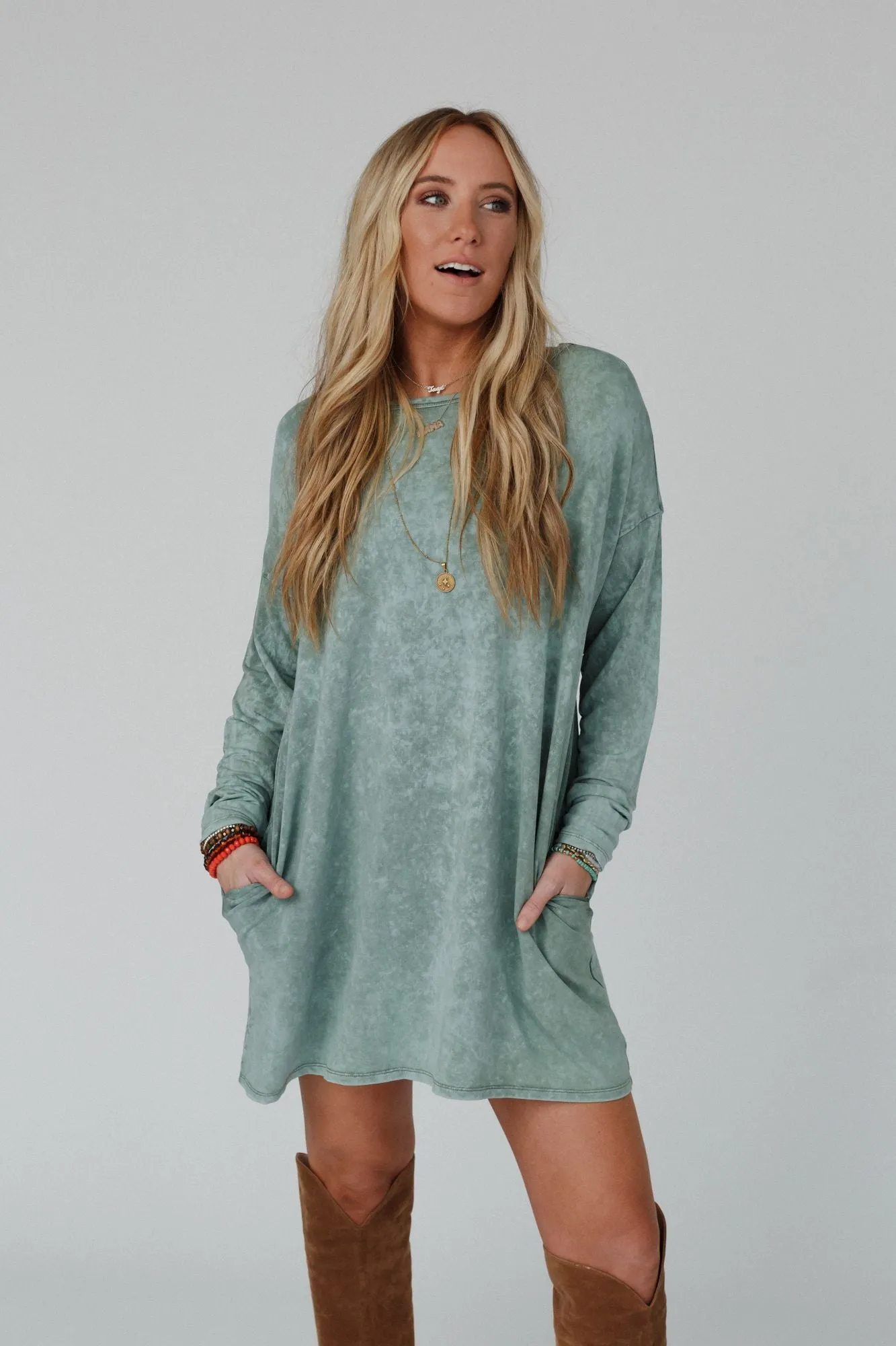 Archie Drop Shoulder Tunic - Olive