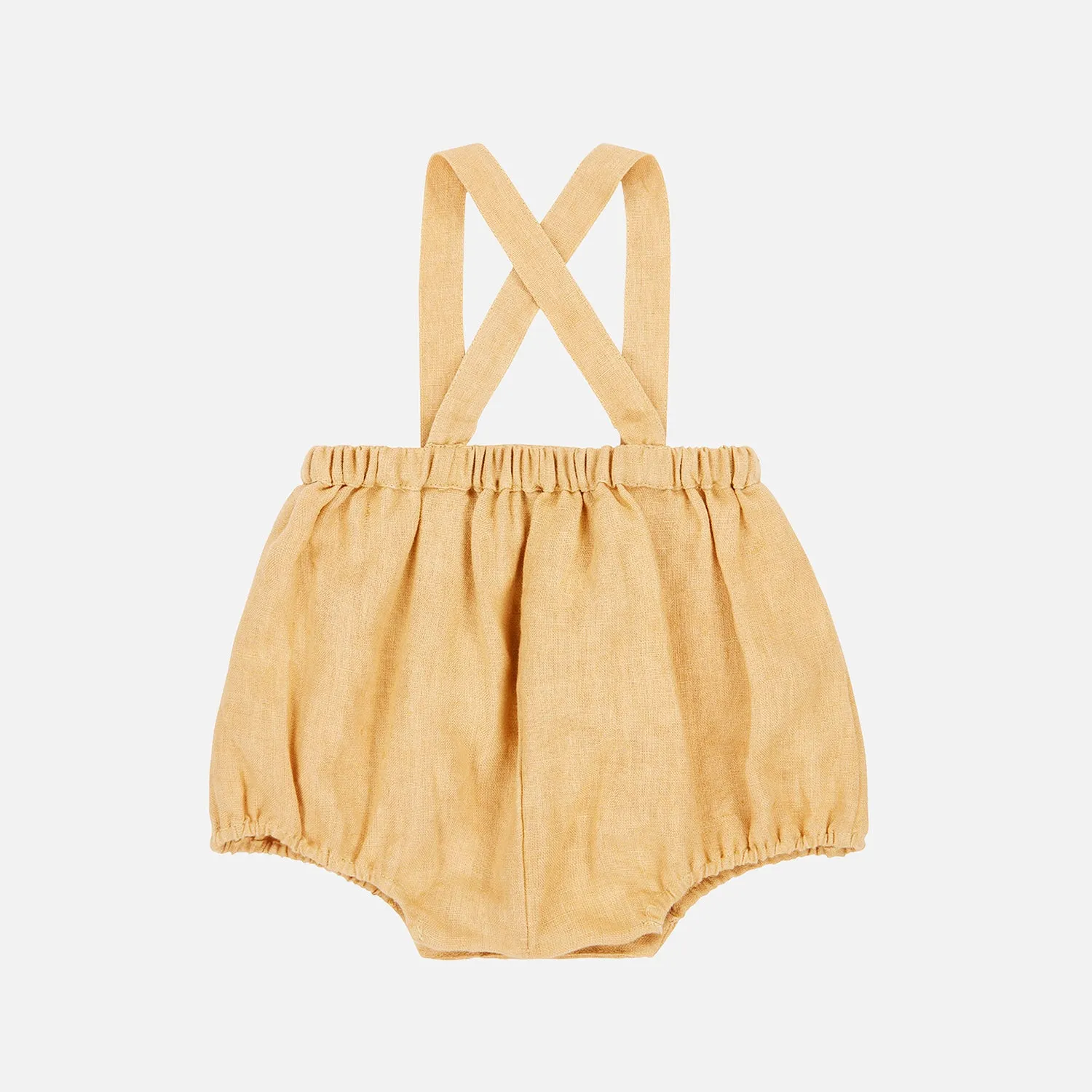 Baby Linen Musa Romper - Pale Yellow