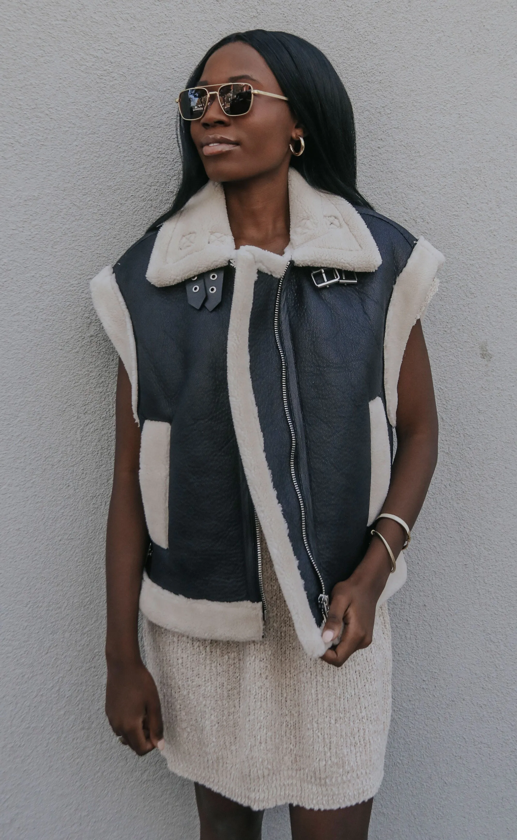 blank nyc: faux leather vest - work it