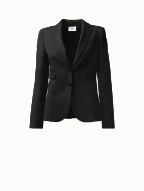 Blazer-Jacke aus Pebble Crêpe mit Zwei-Knopf-Verschluss