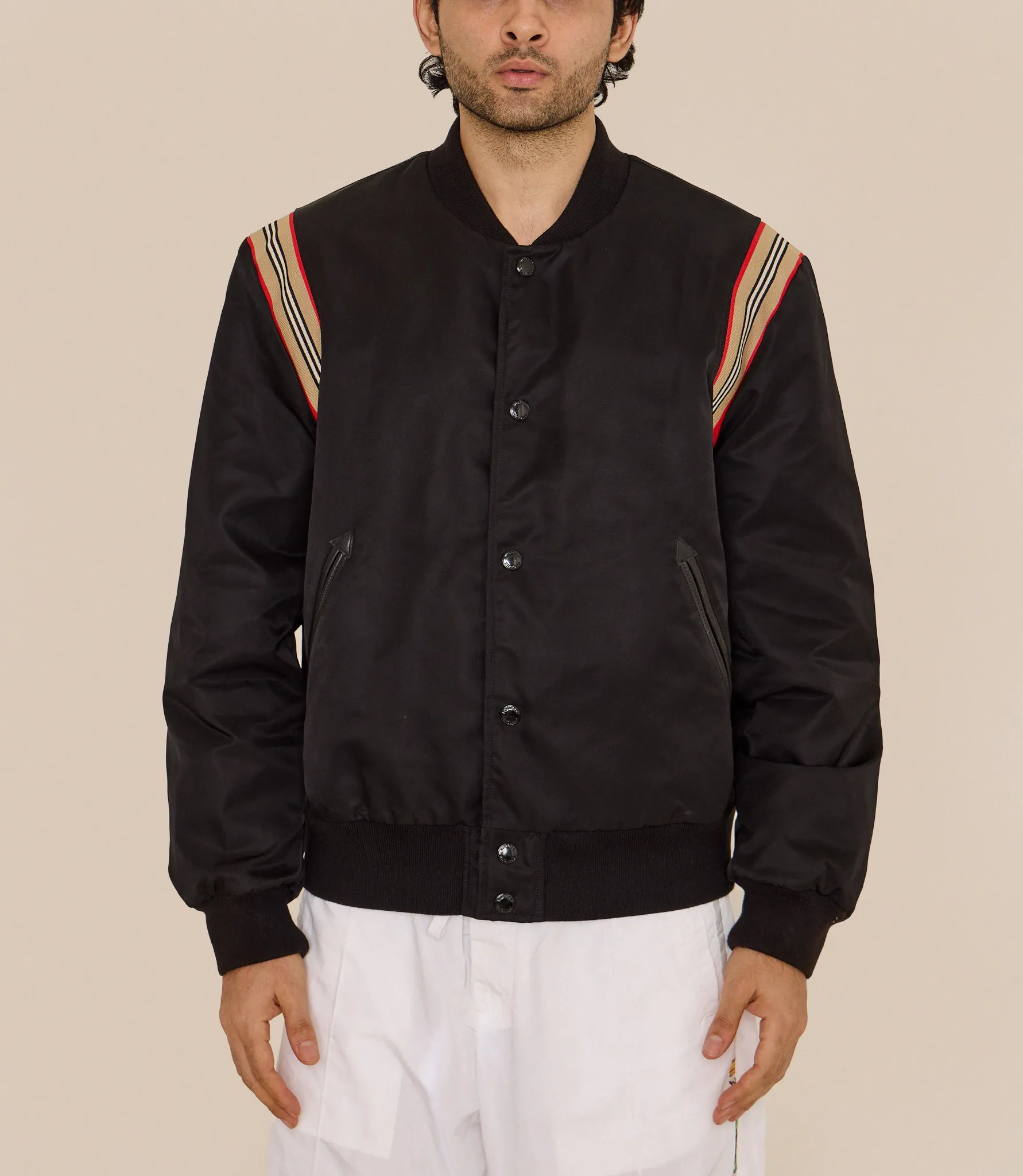 BURBERRY SHOULDER STRIPE BOMBER JACKET