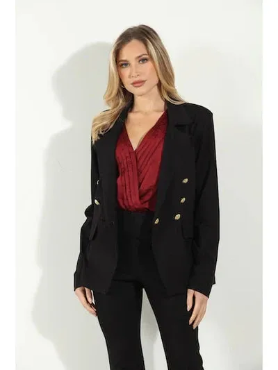 Button Ponti Blazer - Black