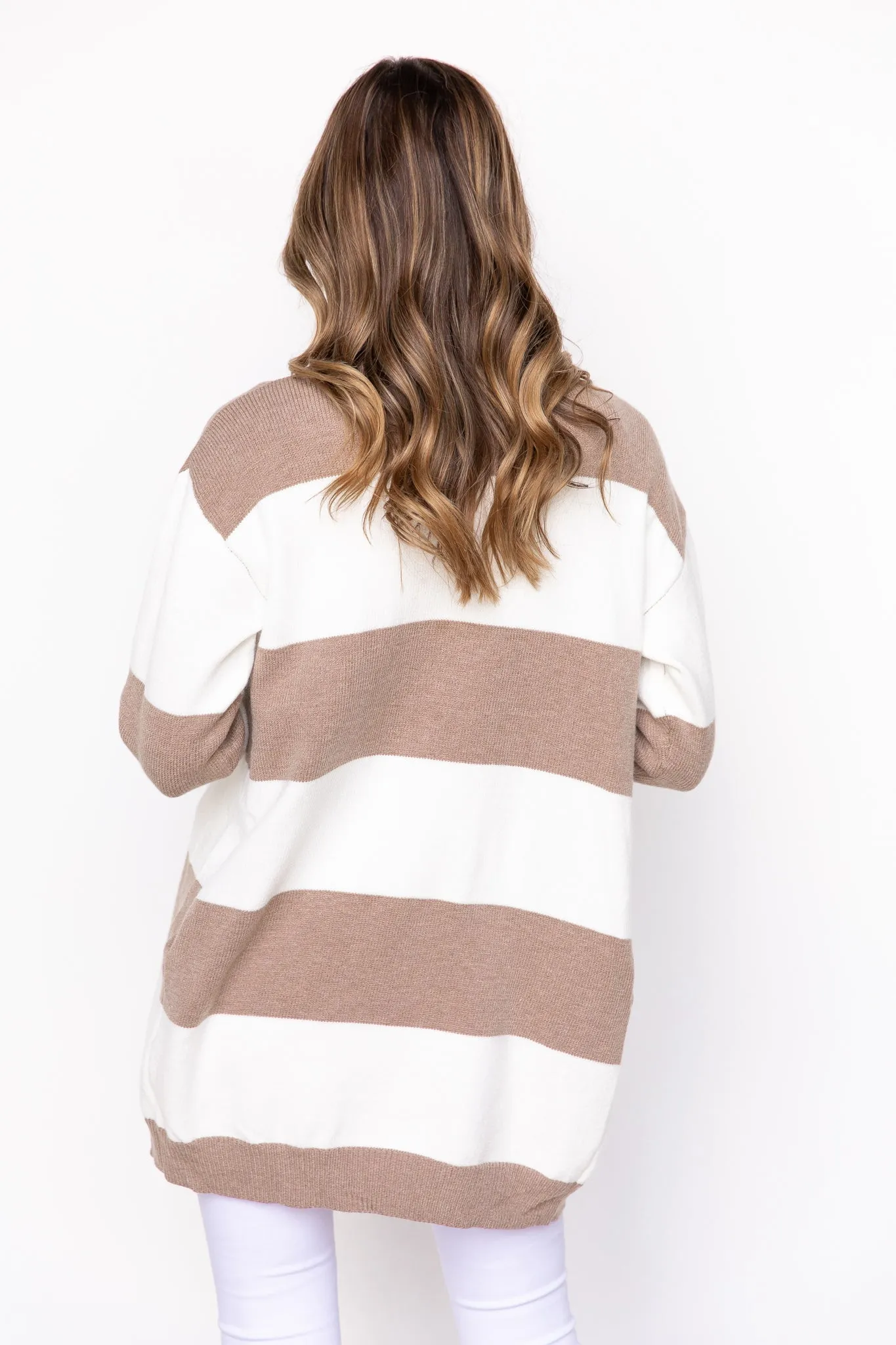 Carmen Cardigan - Beige/White