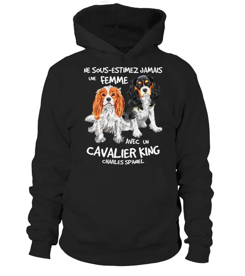 Cavalier King Charles Spaniel Chien Tshirt Humour Femme Ne Sous Estimez Jamais Une Femme CTS23032203