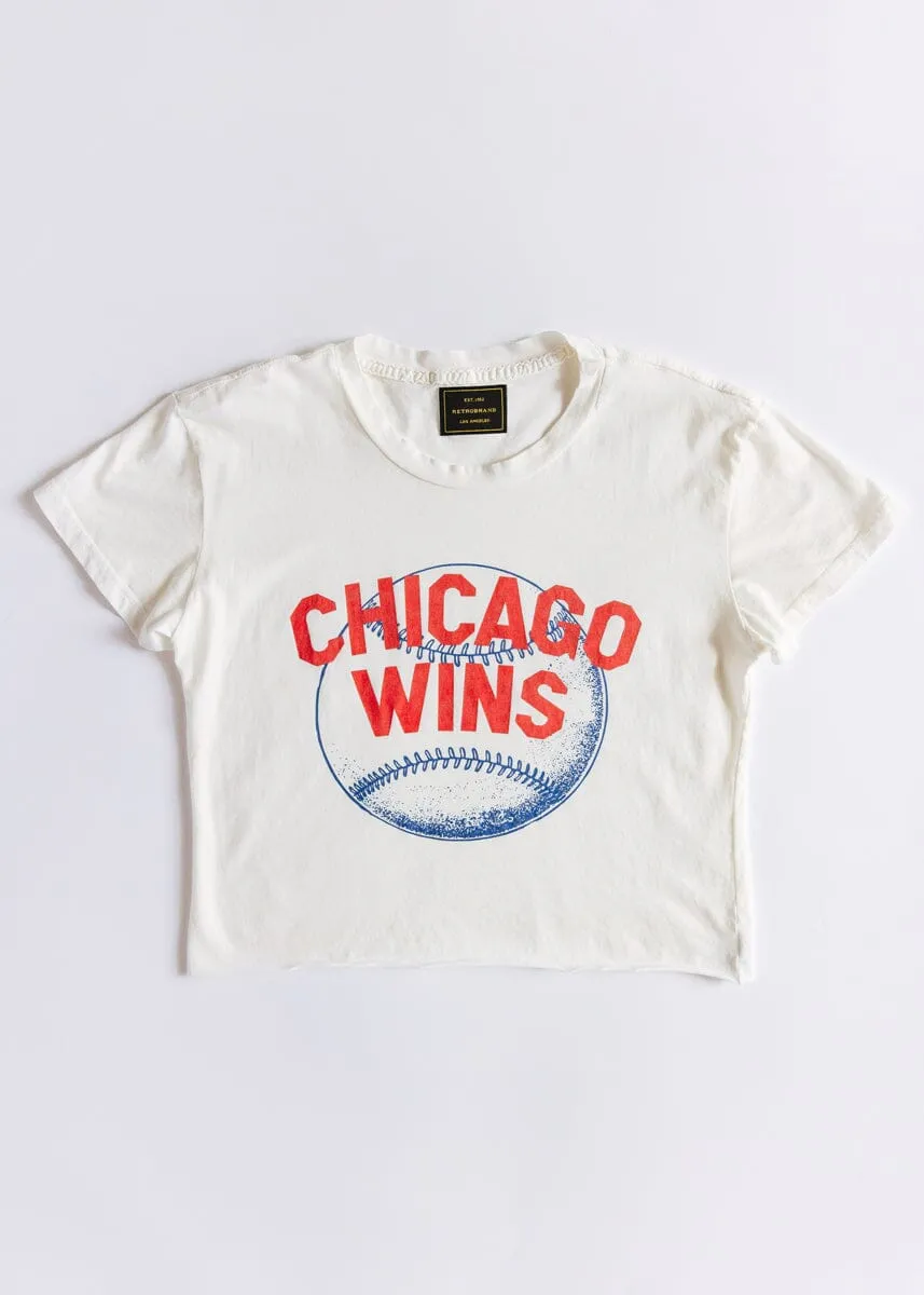 Chicago Wins Baseball Vintage Crop T-Shirt