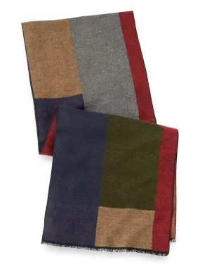 Color Block Brushed Silk Scarf