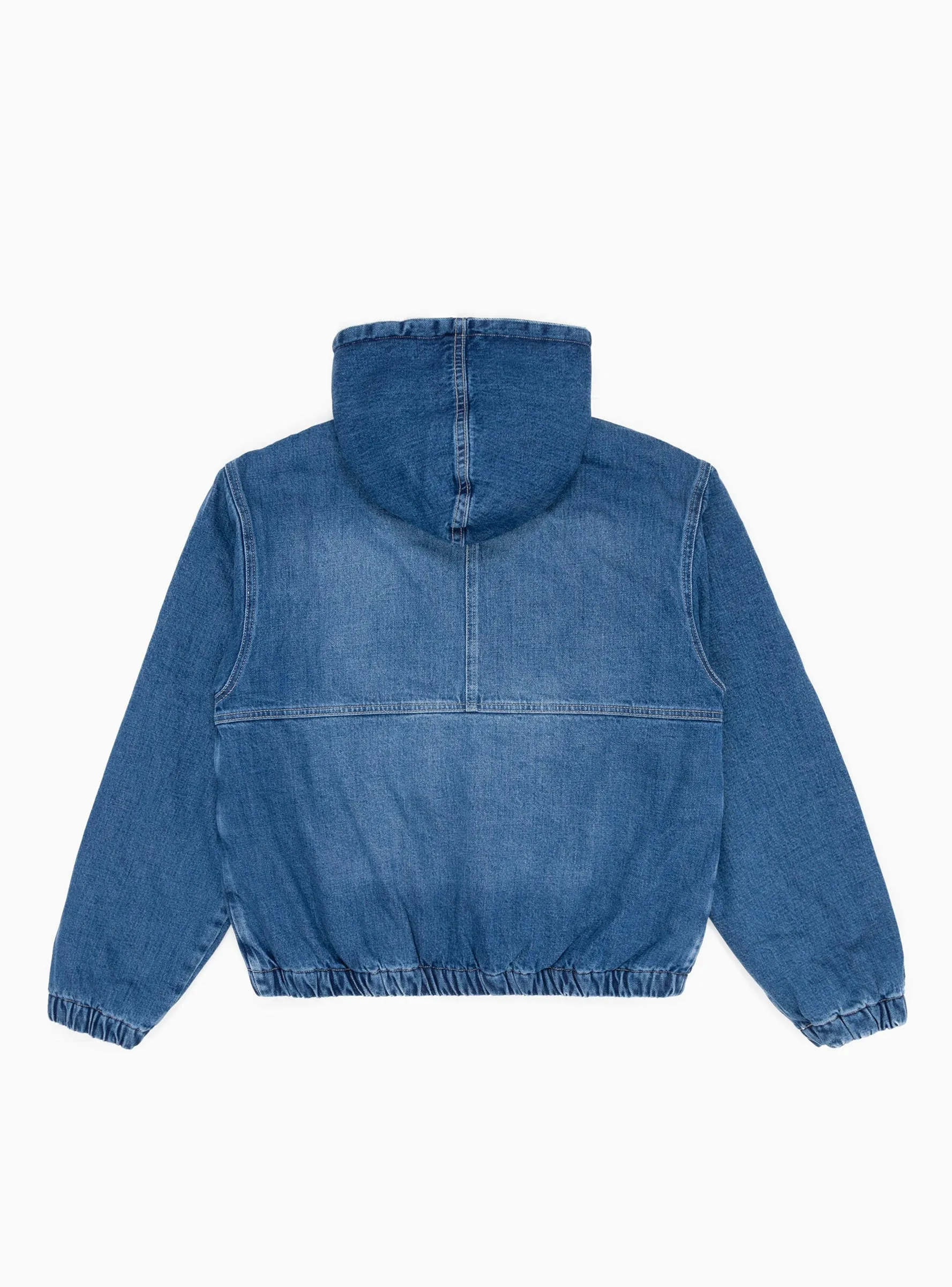 Denim Sherpa Work Jacket Washed Blue