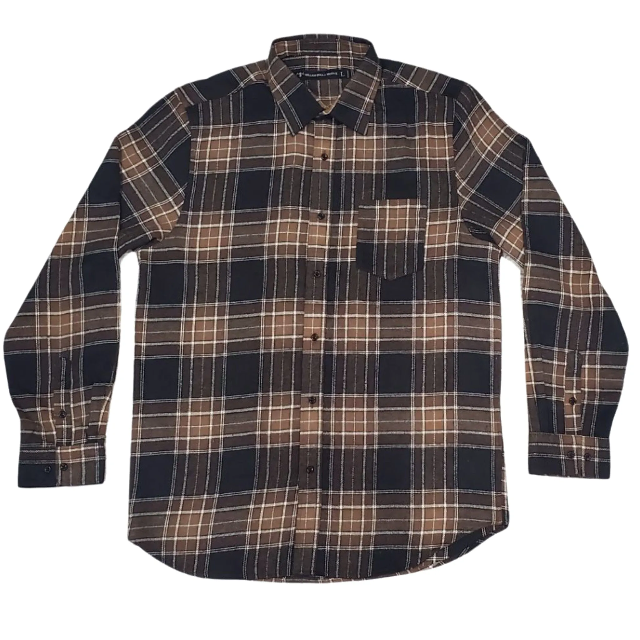 Dollars & Dreams - Mocha Brown Flannel Long Sleeve Shirt