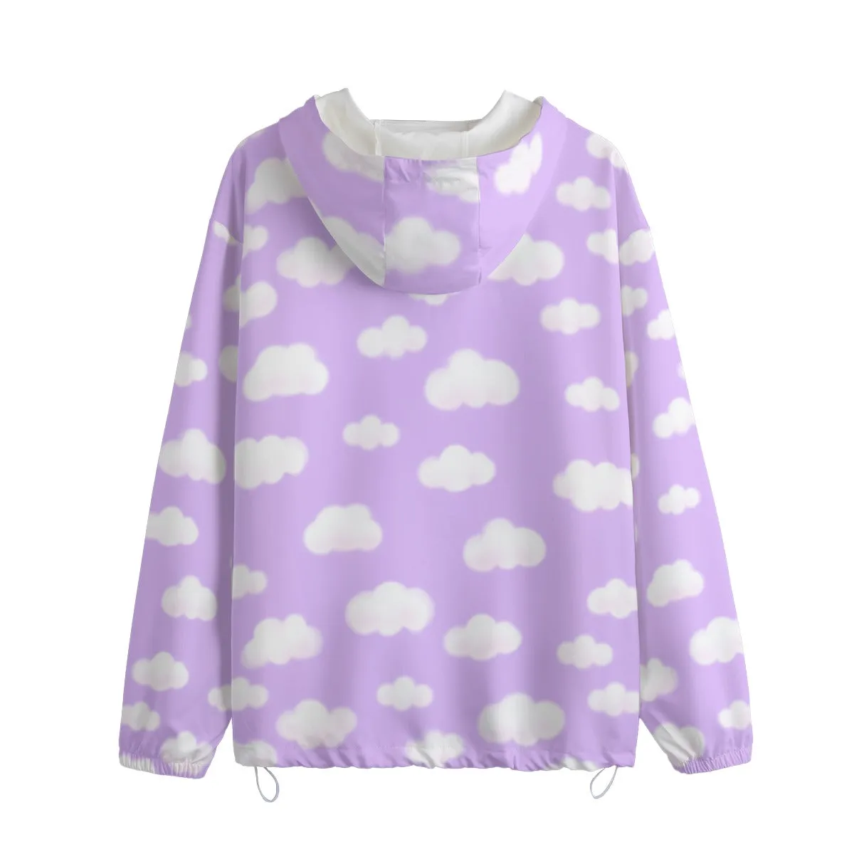 Dreamy Clouds Unisex Half-Zip Anorak Jacket (Lilac)