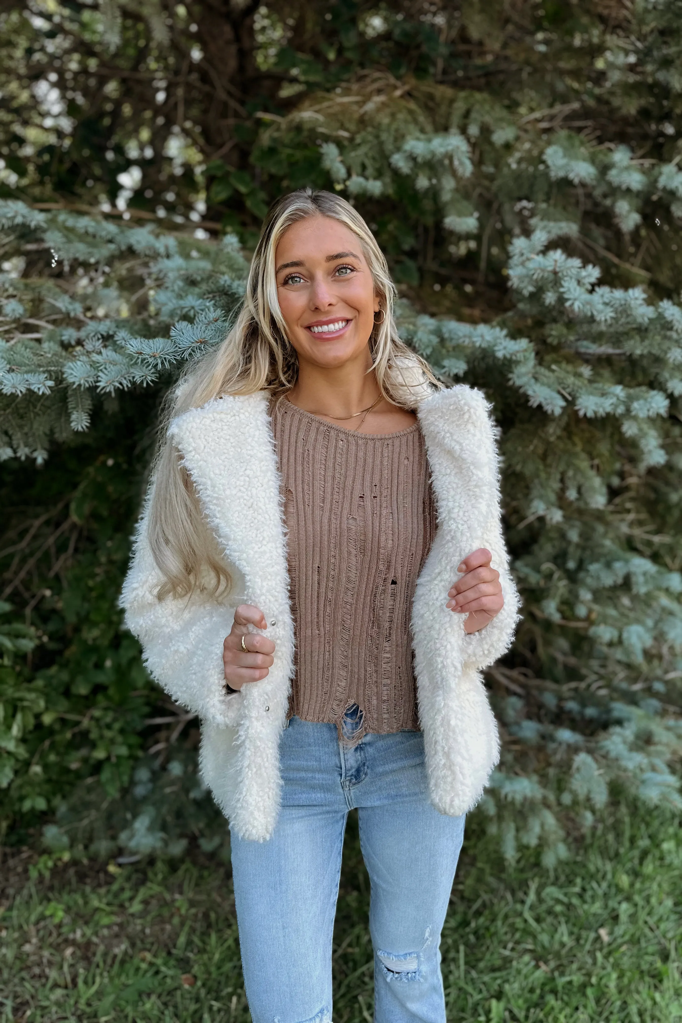 Fireside Sherpa Jacket Cream- FINAL SALE