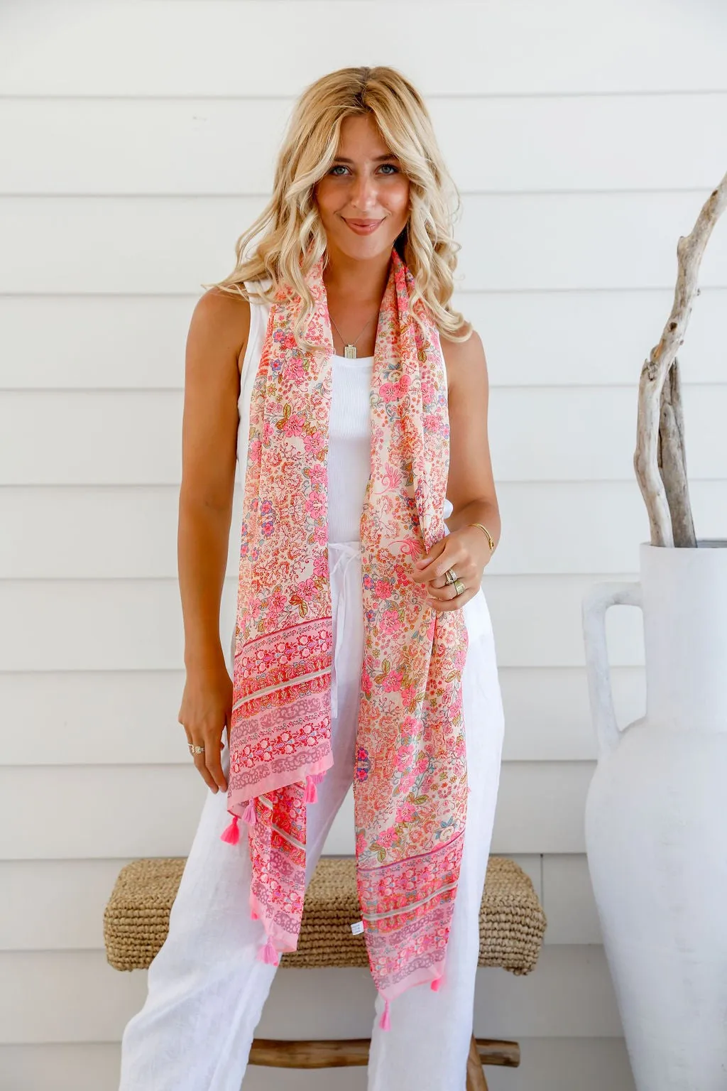 Folk Scarf - Pink