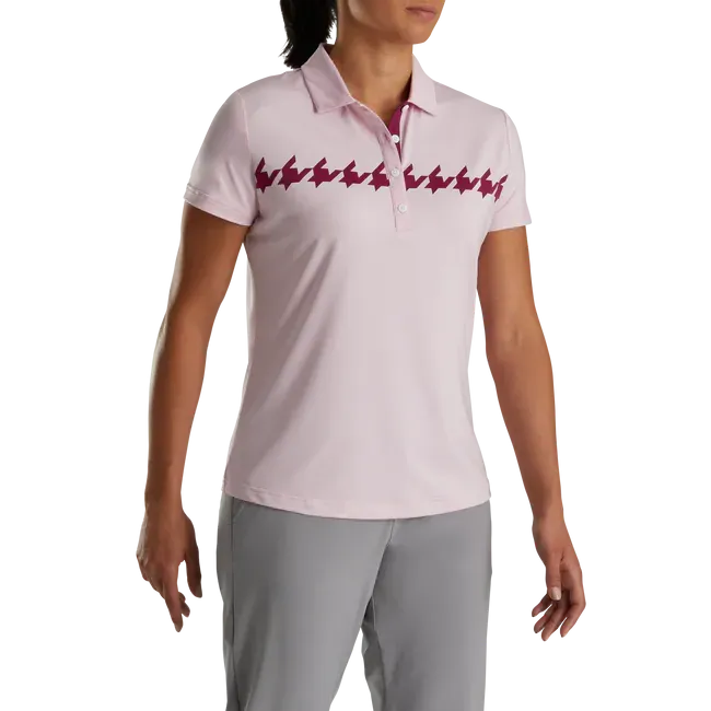 FootJoy Womens Cap Sleeve Houndstooth Print Polo