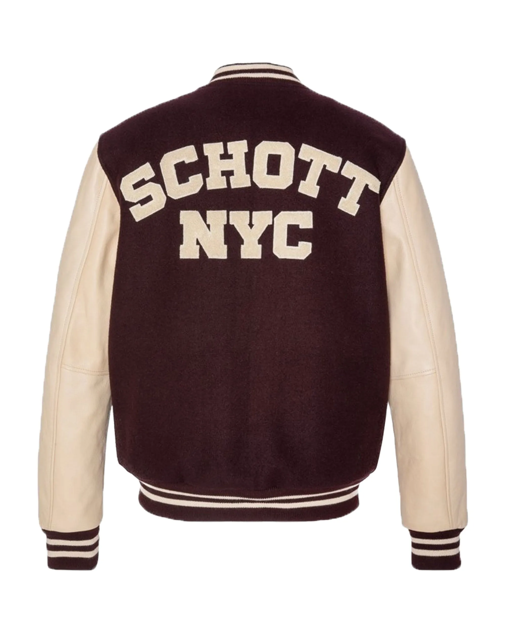 Giacca Schott NYC Varsity Jacket Bordeaux Beige