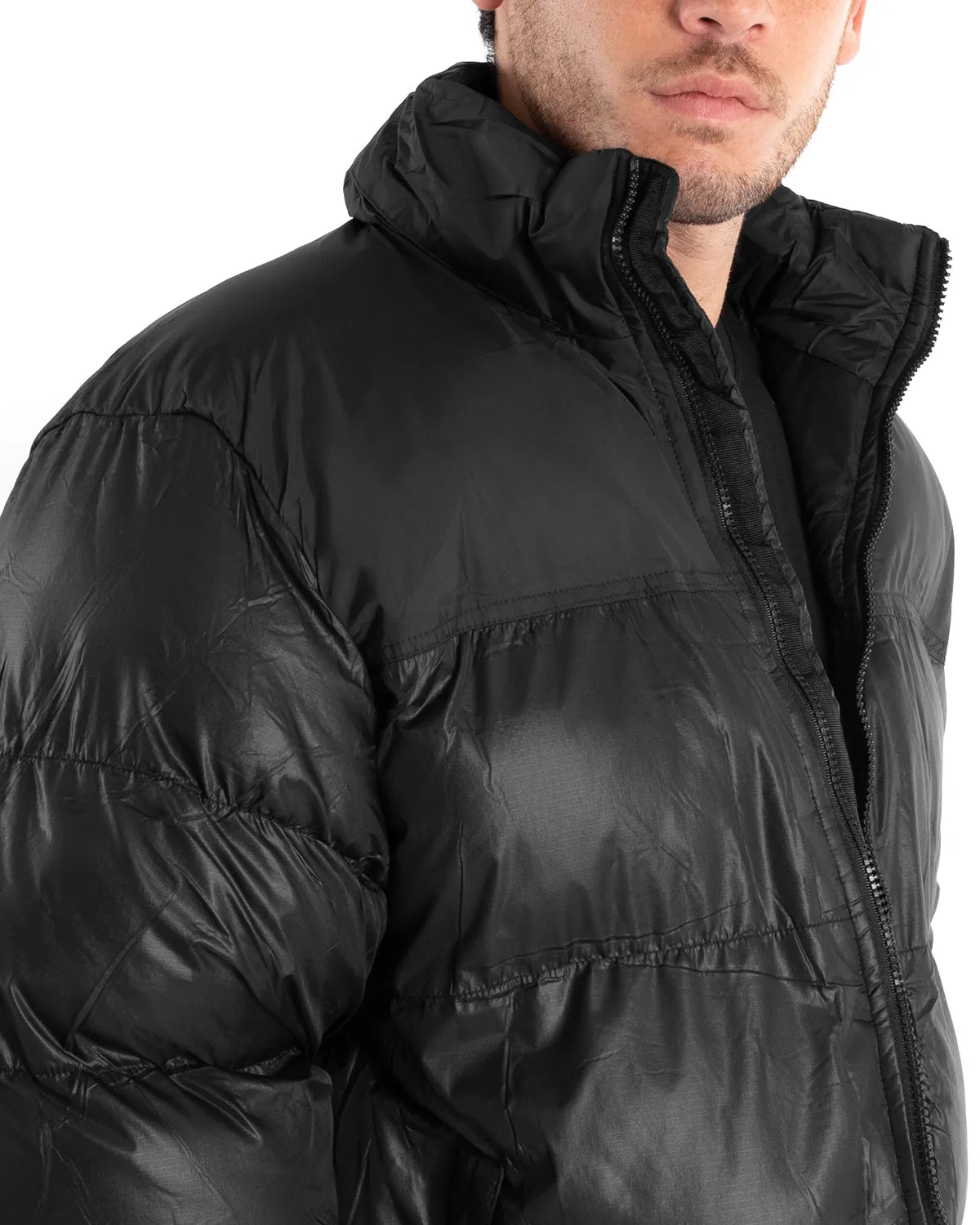 Giubbotto Uomo Bomber Nero Puffer Imbottito GIOSAL-G2913A