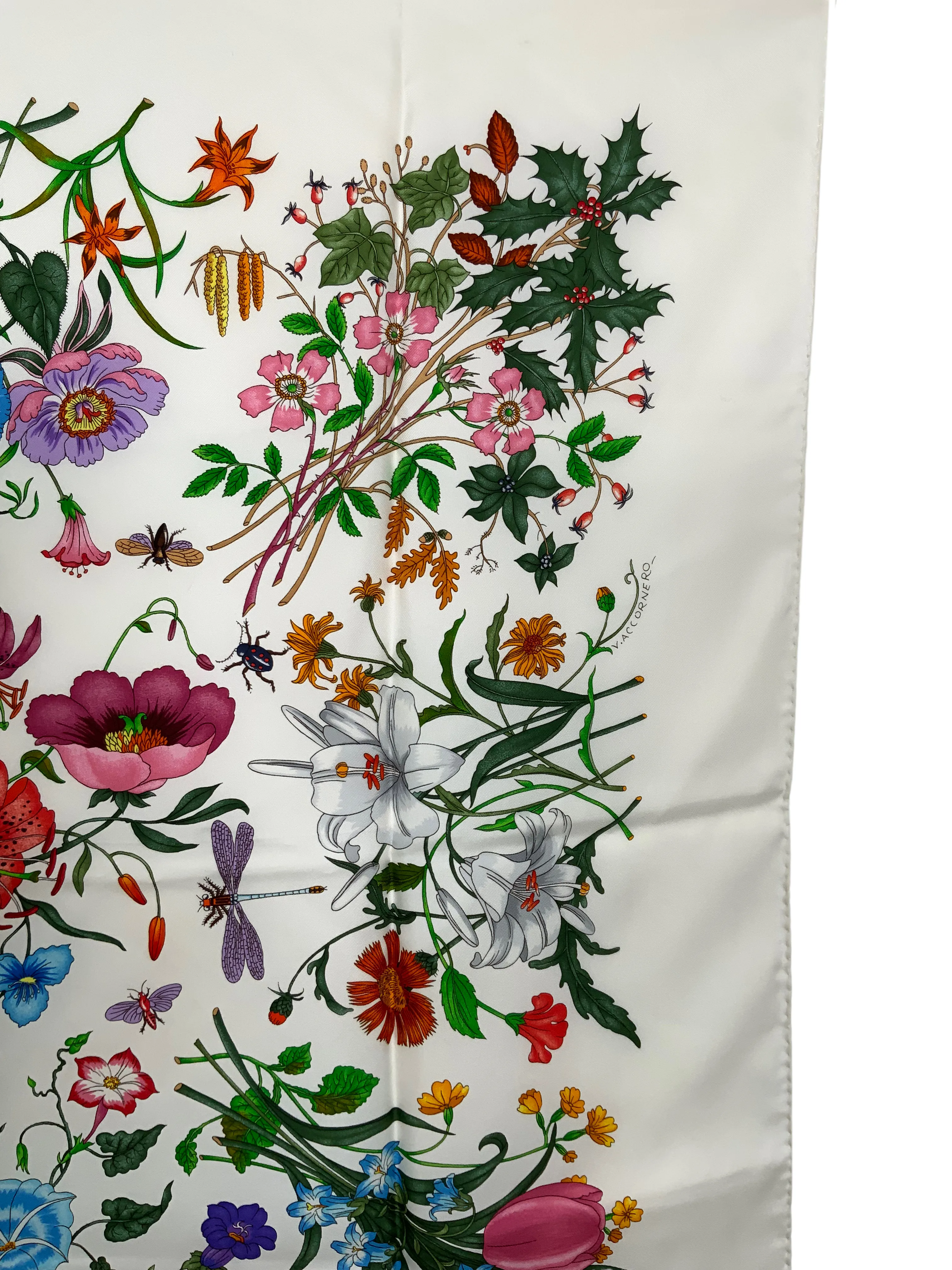 Gucci Josephine Floral Print Silk Scarf