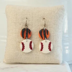 Handmade Loveland Baseball Clay Earrings