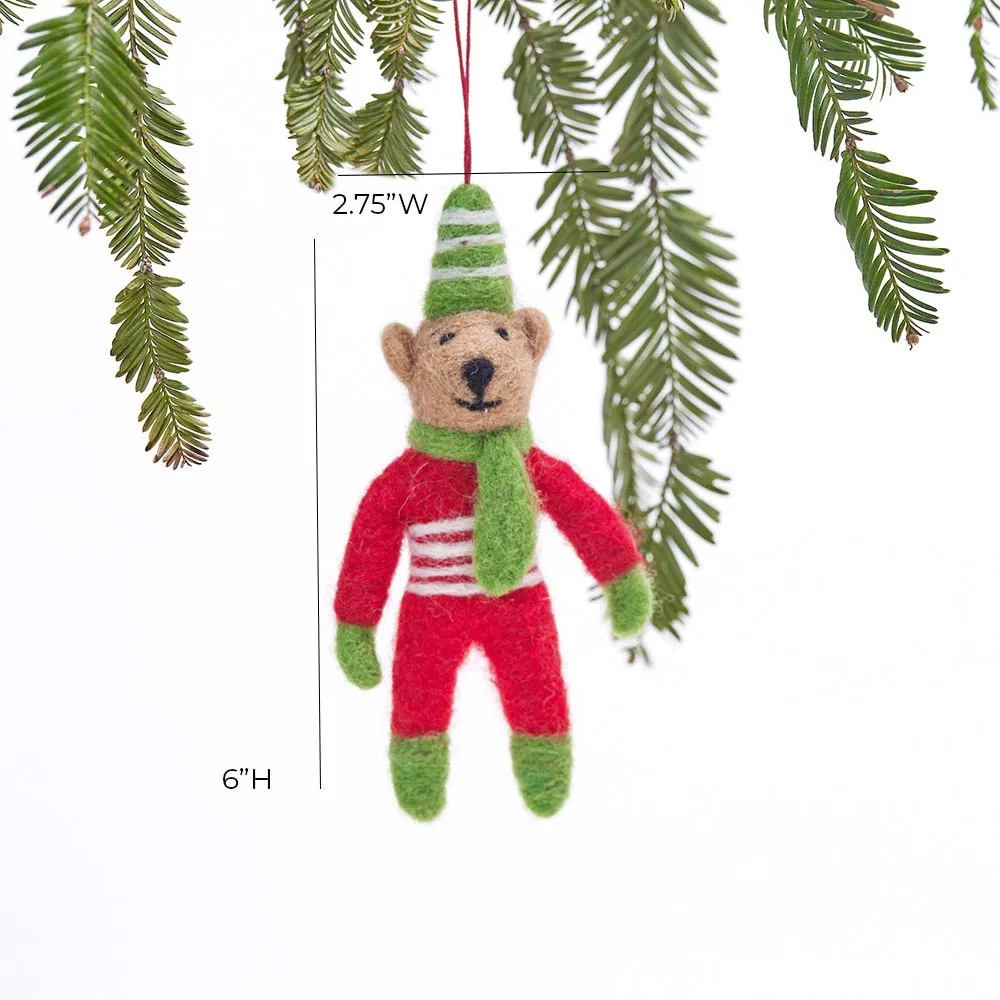 Holiday Bear Felt Ornament