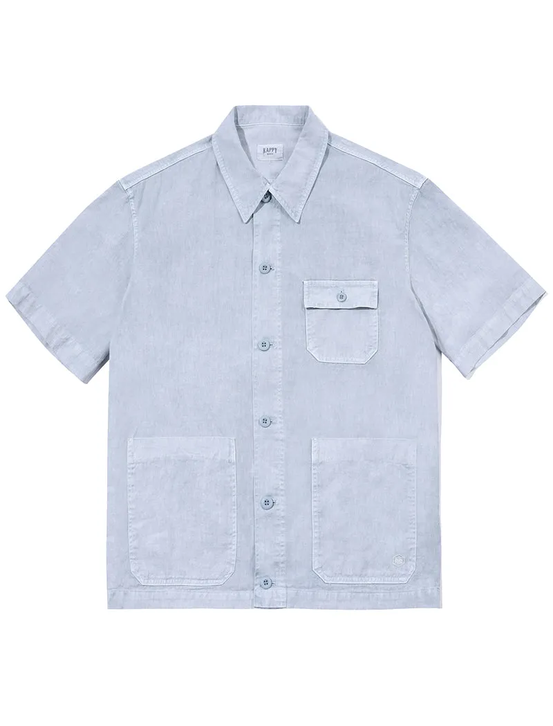 Kappy Pigment Half Shirts Jacket Sky Blue