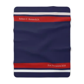 Kennedy for President Navy Sherpa Fleece Blanket