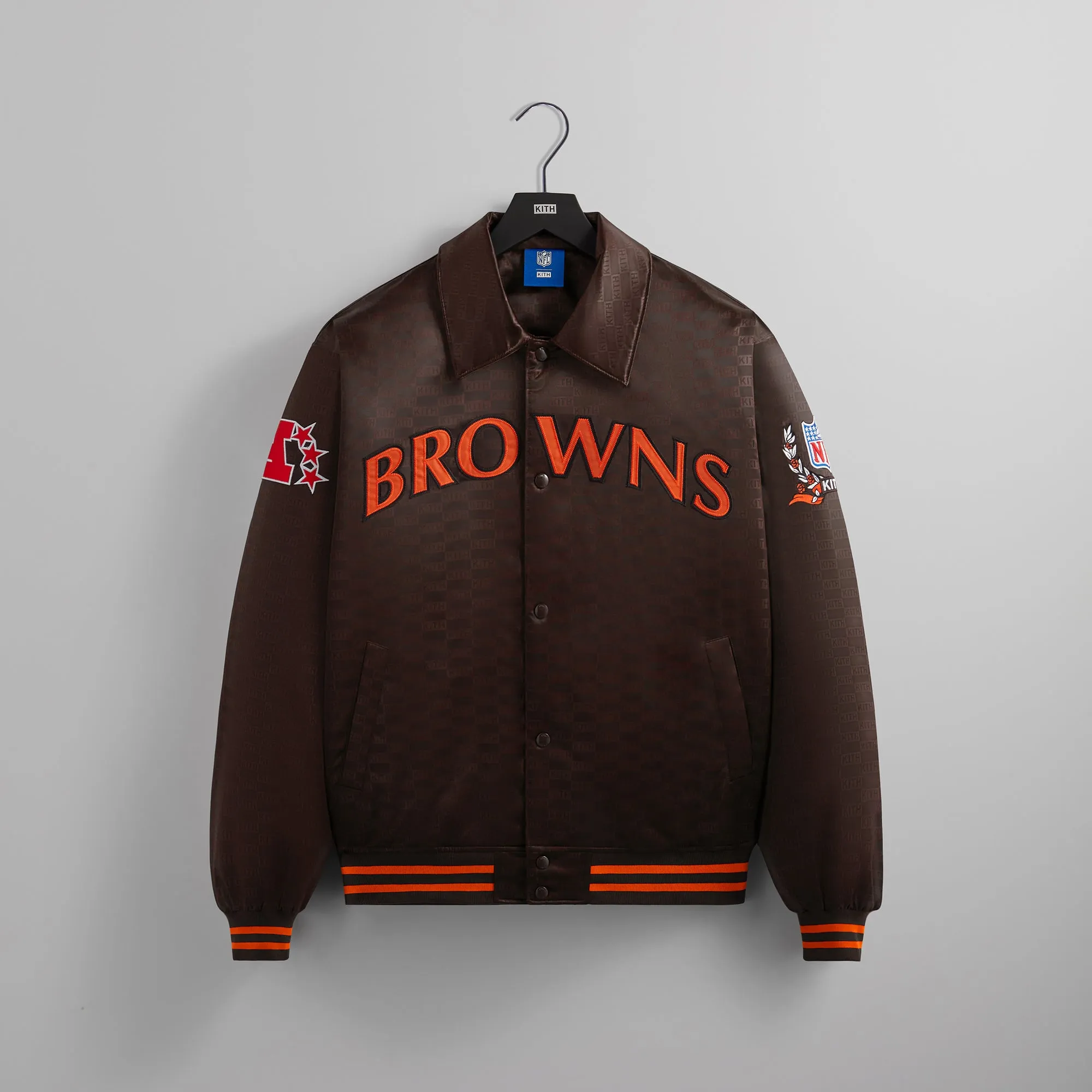 Kith for the NFL: Browns Satin Bomber Jacket - Zoom