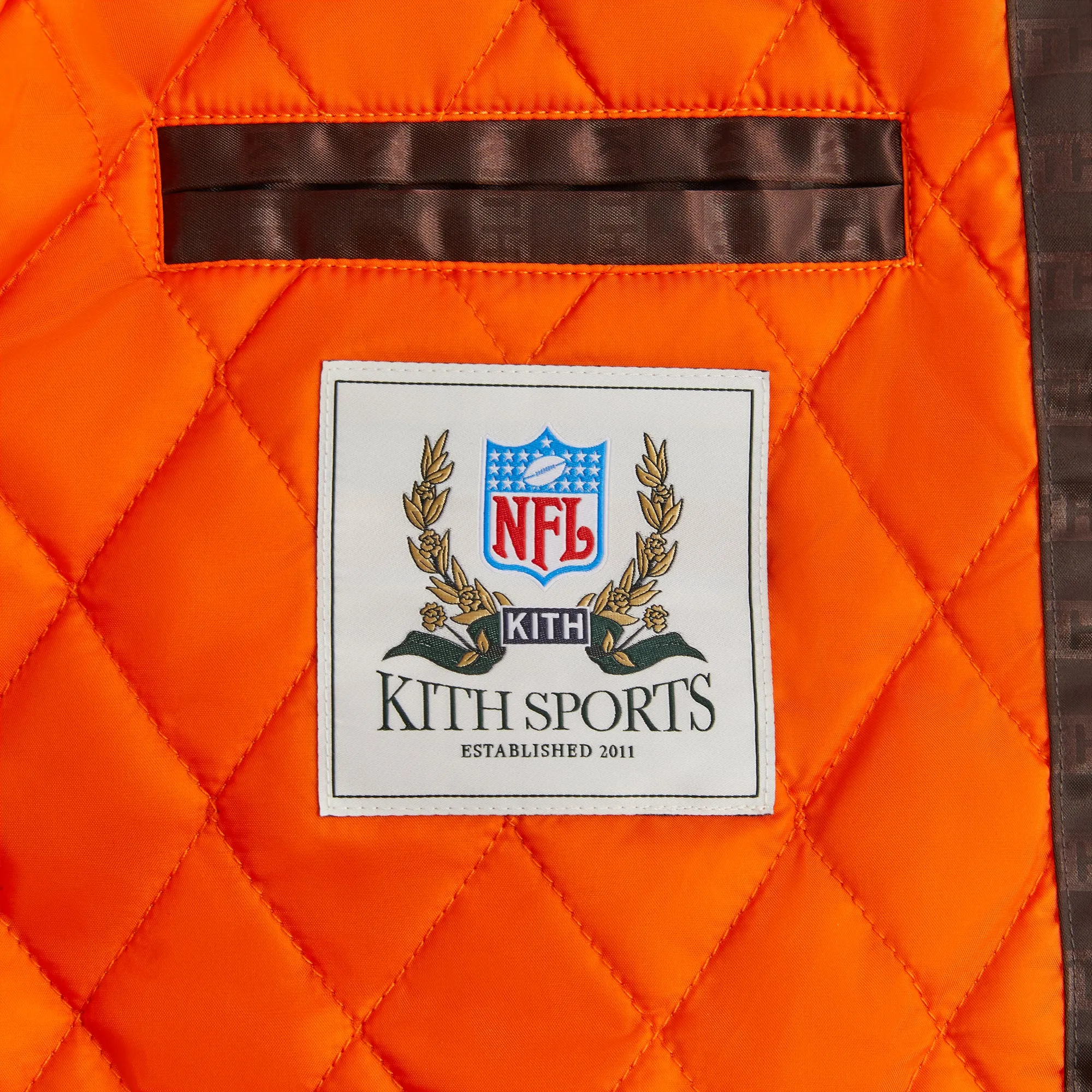 Kith for the NFL: Browns Satin Bomber Jacket - Zoom