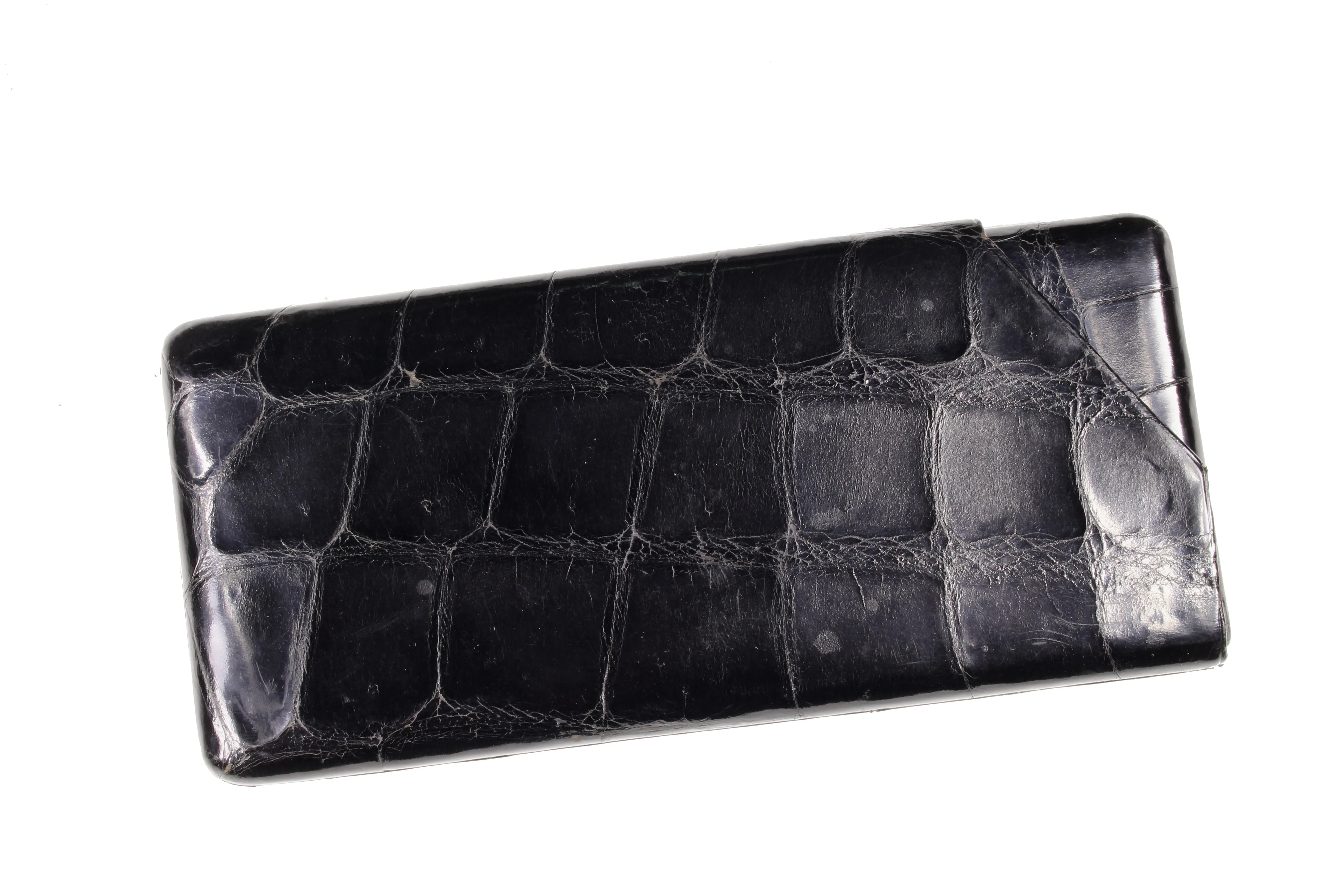 LOEWE black crocodile skin cigarette case