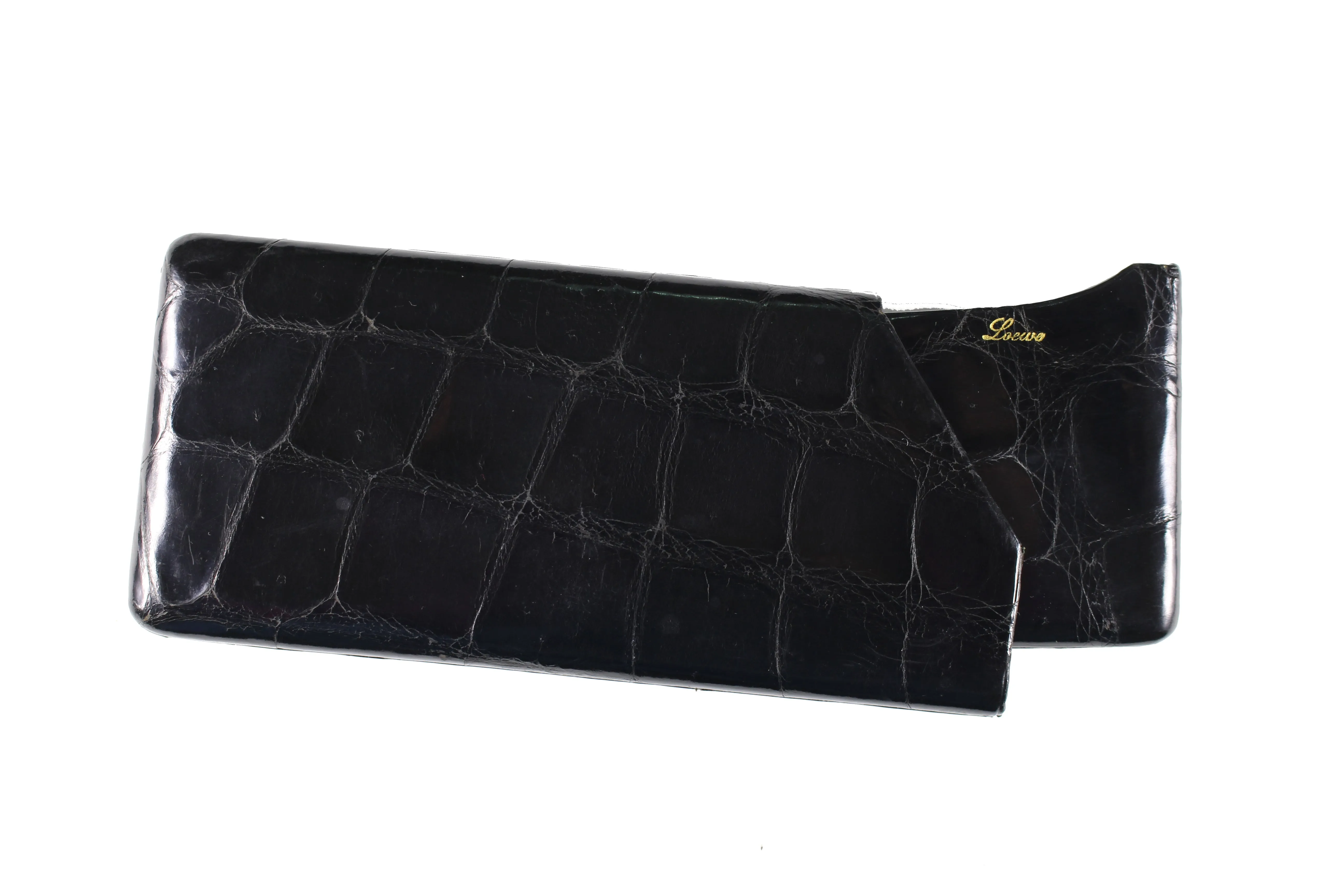 LOEWE black crocodile skin cigarette case