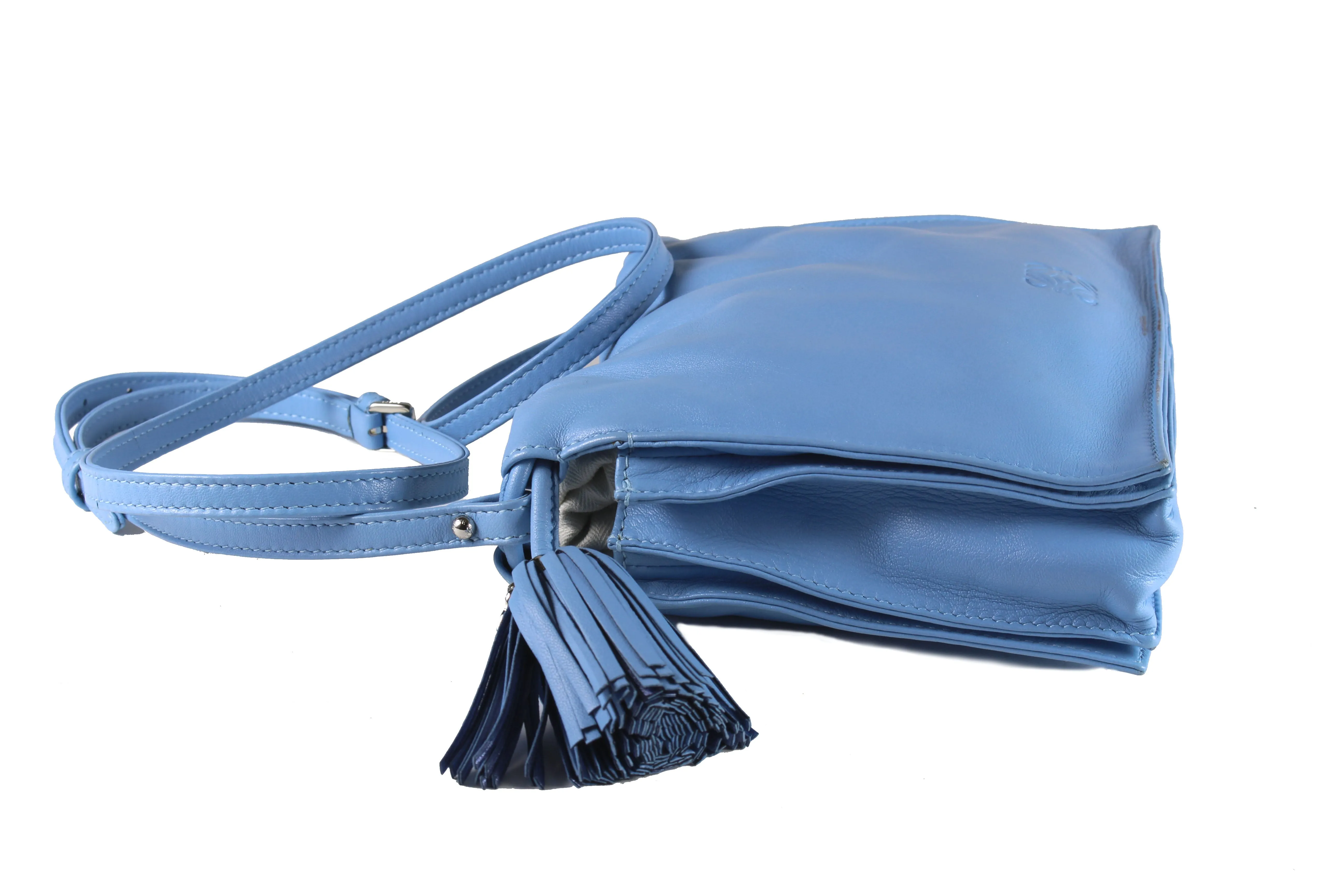 LOEWE Flamenco turquoise leather shoulder mini bag