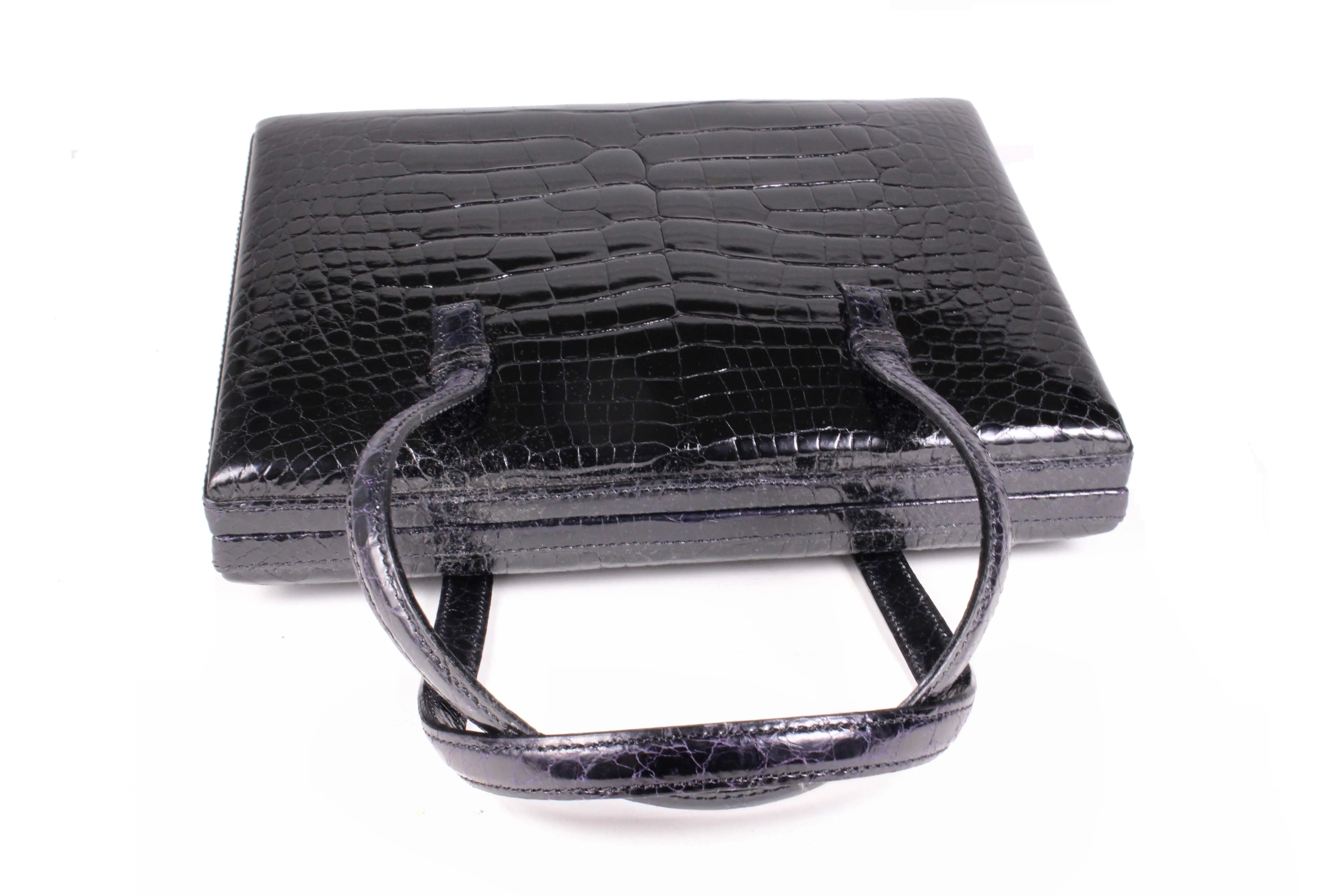 LOEWE Narciso bag black crocodile skin