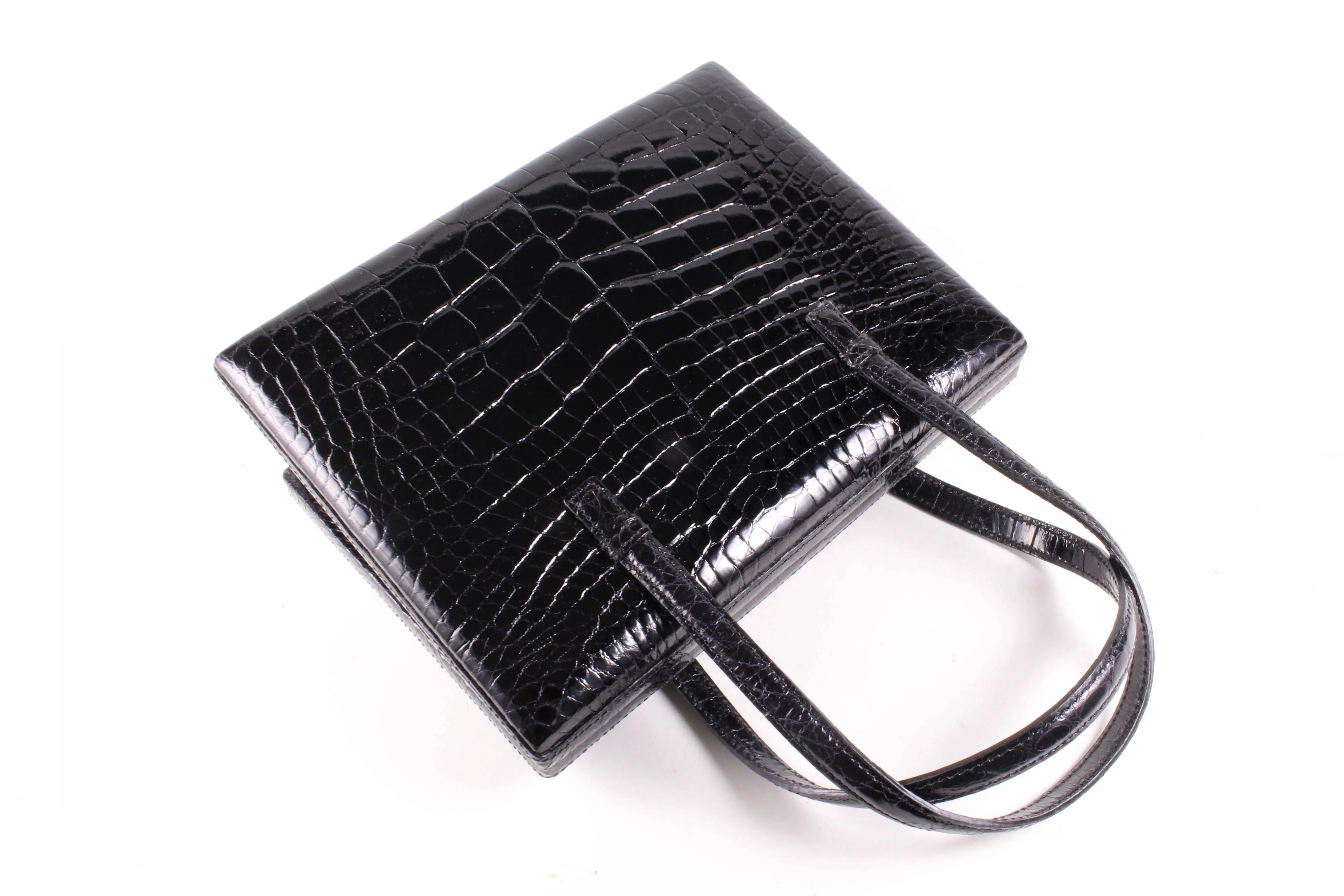 LOEWE Narciso bag black crocodile skin