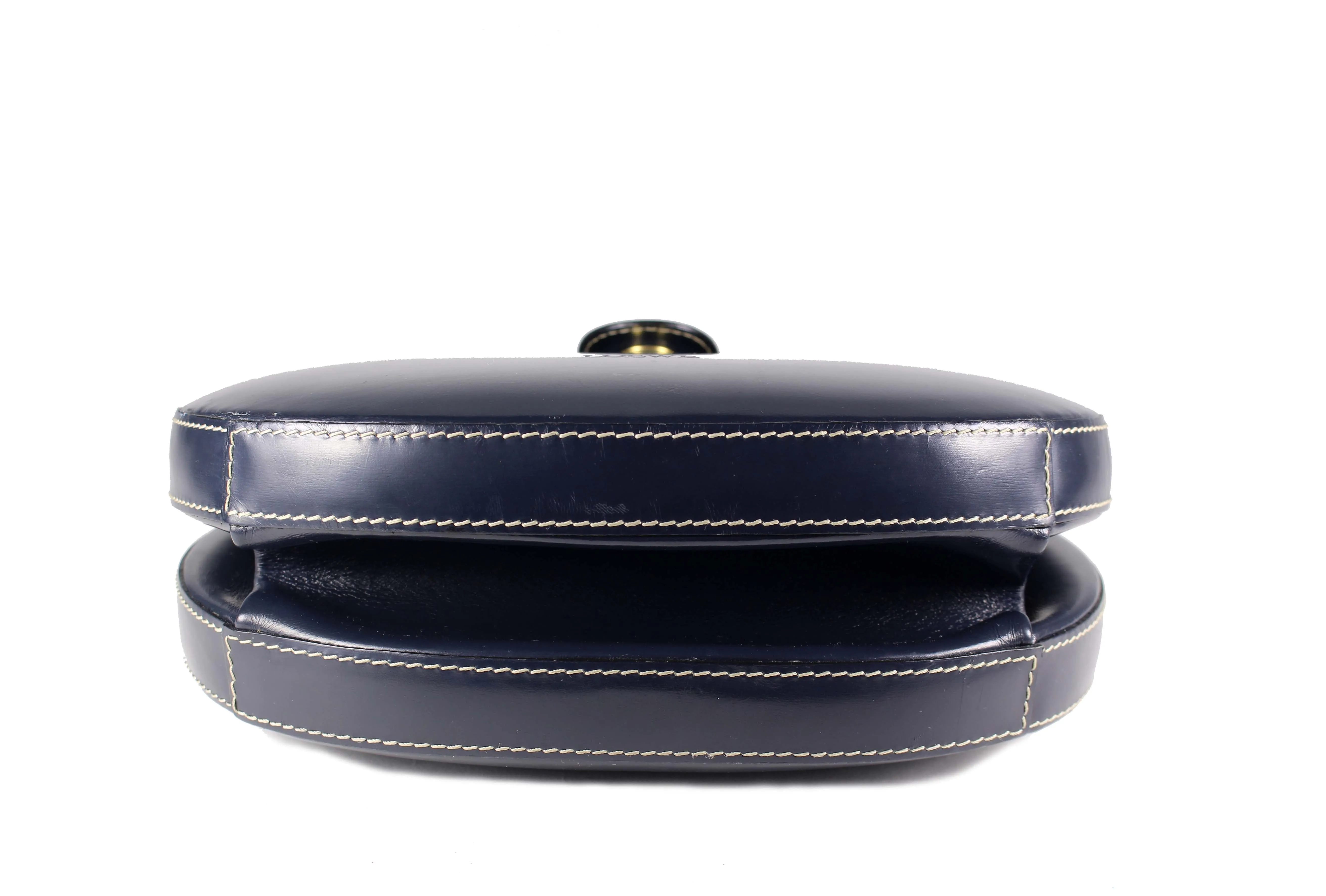 LOEWE Plaza dark blue leather bag