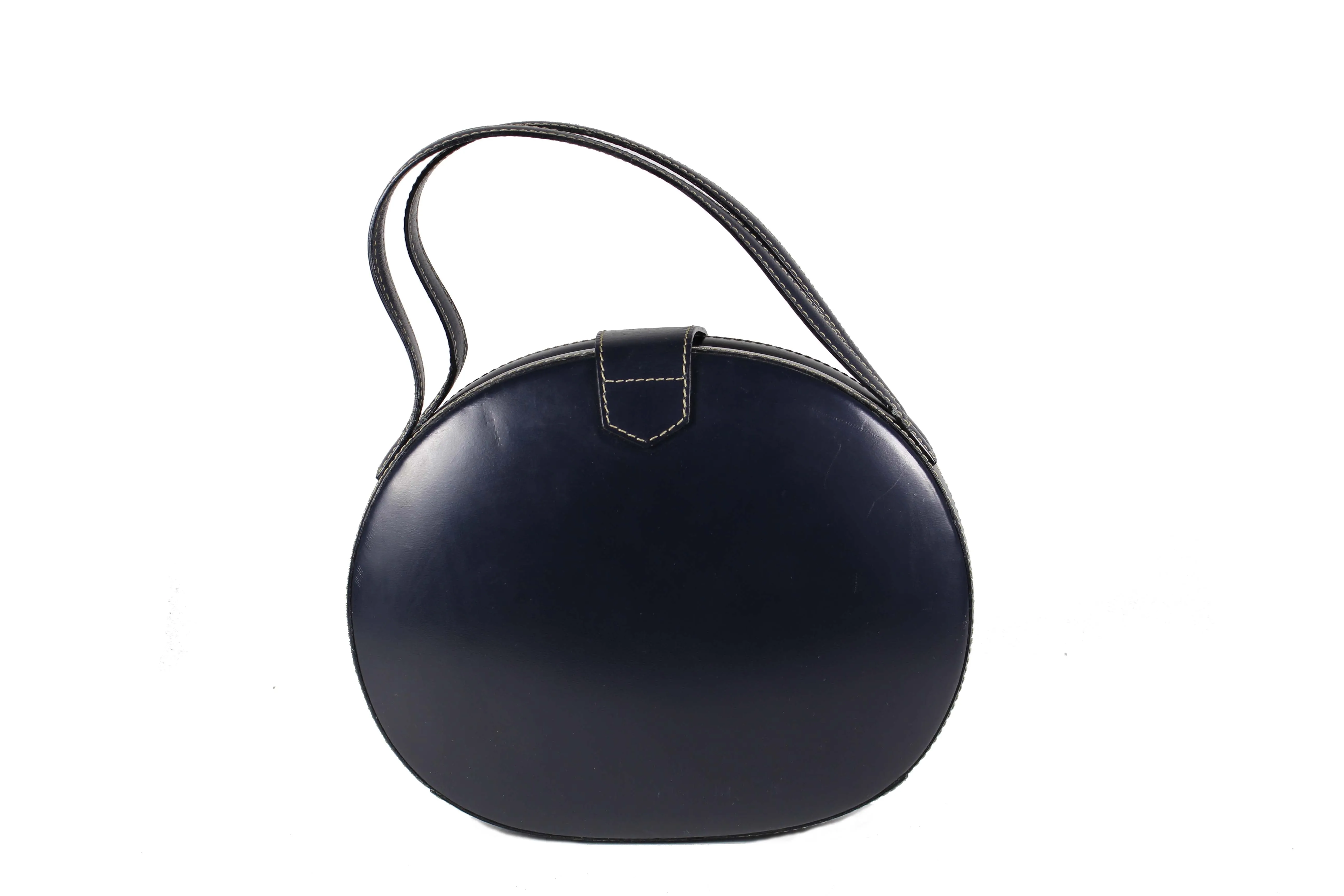 LOEWE Plaza dark blue leather bag