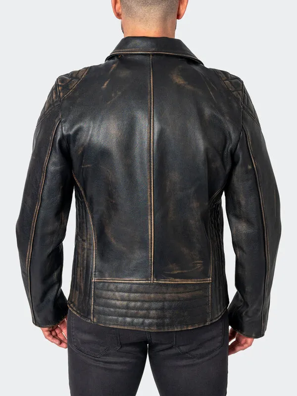 Maceoo Jacket | LEATHER BIKERDESTROYED BROWN