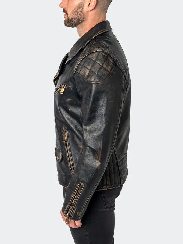 Maceoo Jacket | LEATHER BIKERDESTROYED BROWN