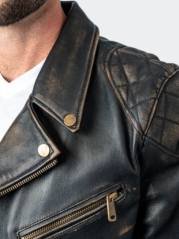 Maceoo Jacket | LEATHER BIKERDESTROYED BROWN