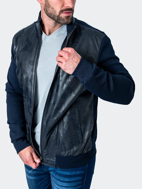 Maceoo Jacket | LEATHER MAP BLUE