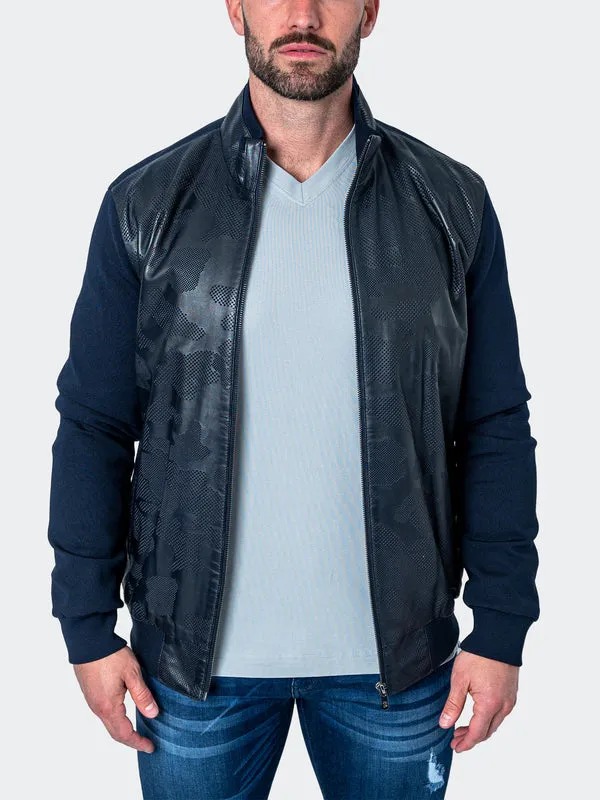 Maceoo Jacket | LEATHER MAP BLUE