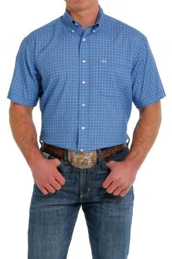 MEN'S CINCH GEOMETRIC PRINT SHORT SLEEVE ARENAFLEX BUTTON-DOWN SHIRT