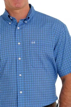 MEN'S CINCH GEOMETRIC PRINT SHORT SLEEVE ARENAFLEX BUTTON-DOWN SHIRT